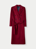Women’s Double-Breasted Cashmere Coat Bordeaux - Gobi Cashmere