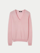 Women’s Basic V-Neck Cashmere Jumper Almond Blossom #color_almond-blossom