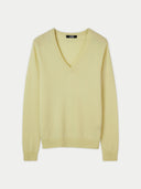 Women's Cashmere Basic V-Neck Sweater Tender Yellow - Gobi Cashmere #color_tender-yellow
