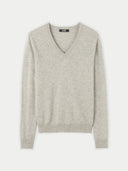 Women's Cashmere Basic V-Neck Sweater Dawn Blue - Gobi Cashmere #color_dawn-blue