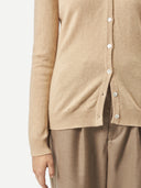 Women's Organic Colour V-Neck Cashmere Cardigan Beige