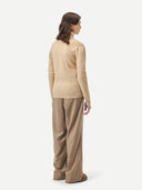 Women's Organic Colour V-Neck Cashmere Cardigan Beige
