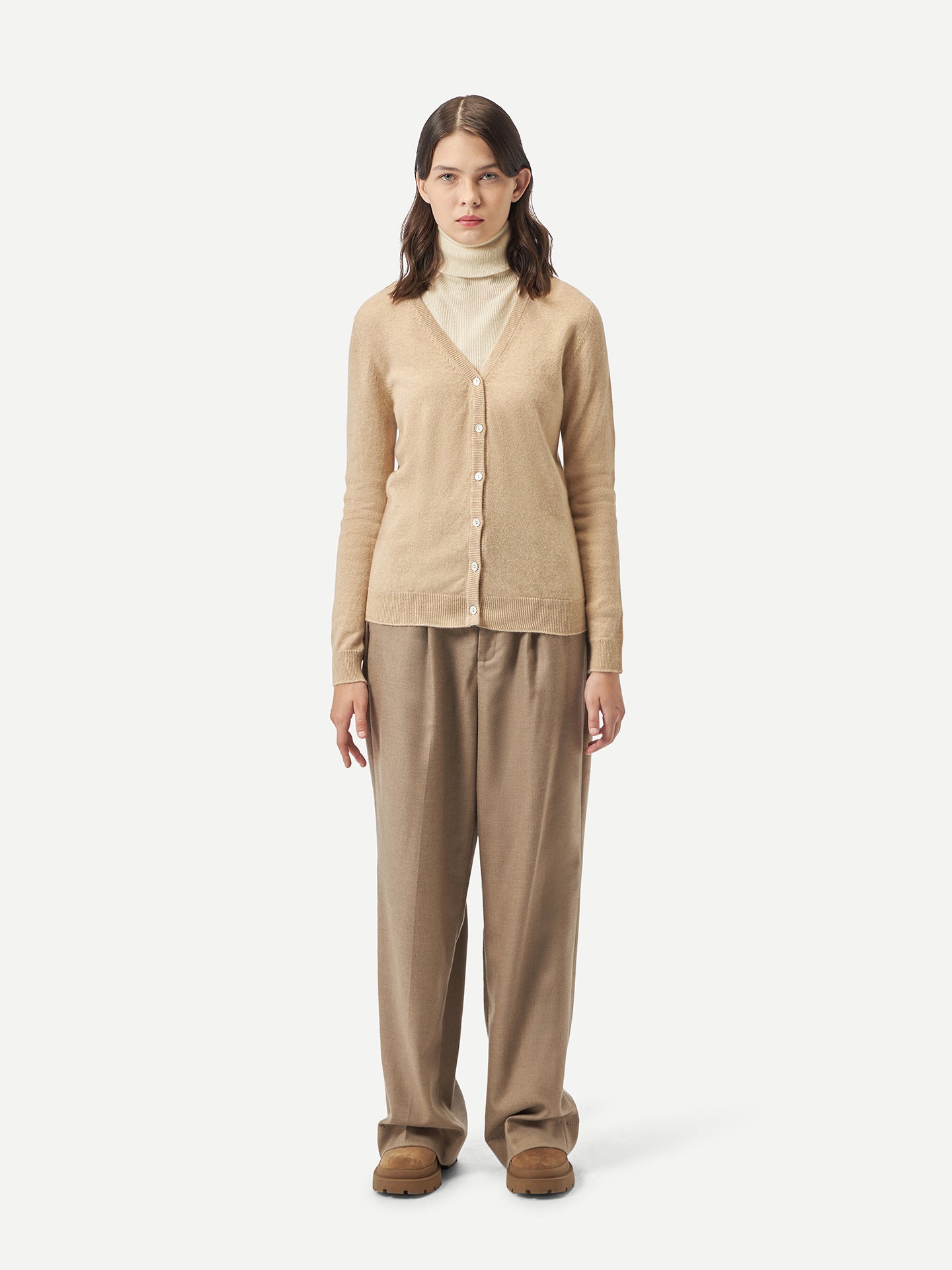 Organic Colour Essential Cashmere V-Neck Cardigan