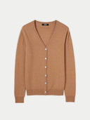 Women's Cashmere V-Neck Cardigan Sheepskin -Gobi Cashmere #color_sheepskin
