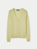 Women’s V-Neck Cashmere Cardigan Tender Yellow | GOBI UK #color_tender-yellow