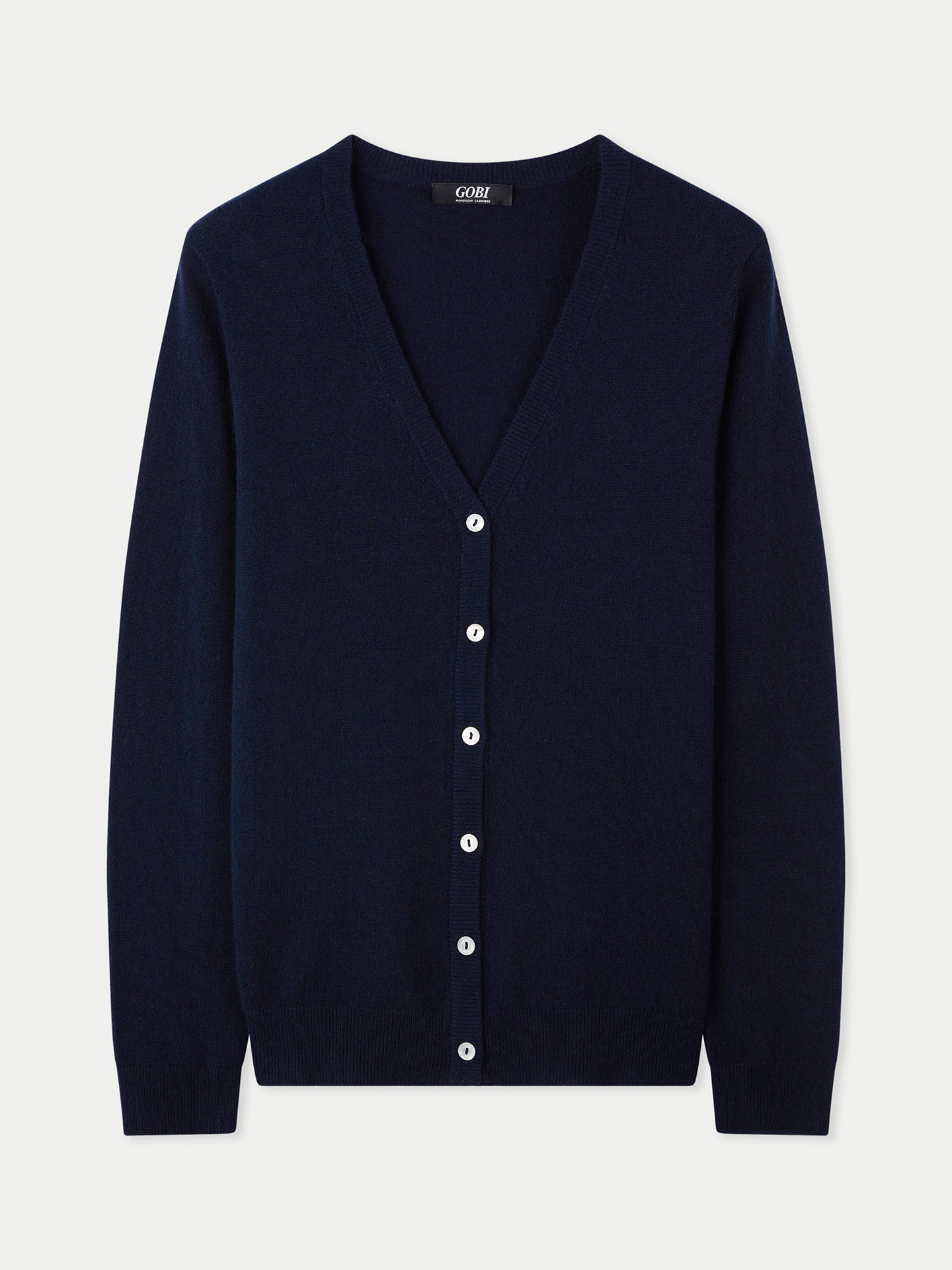 Women's Cashmere V-neck Cardigan Navy - Gobi Cashmere