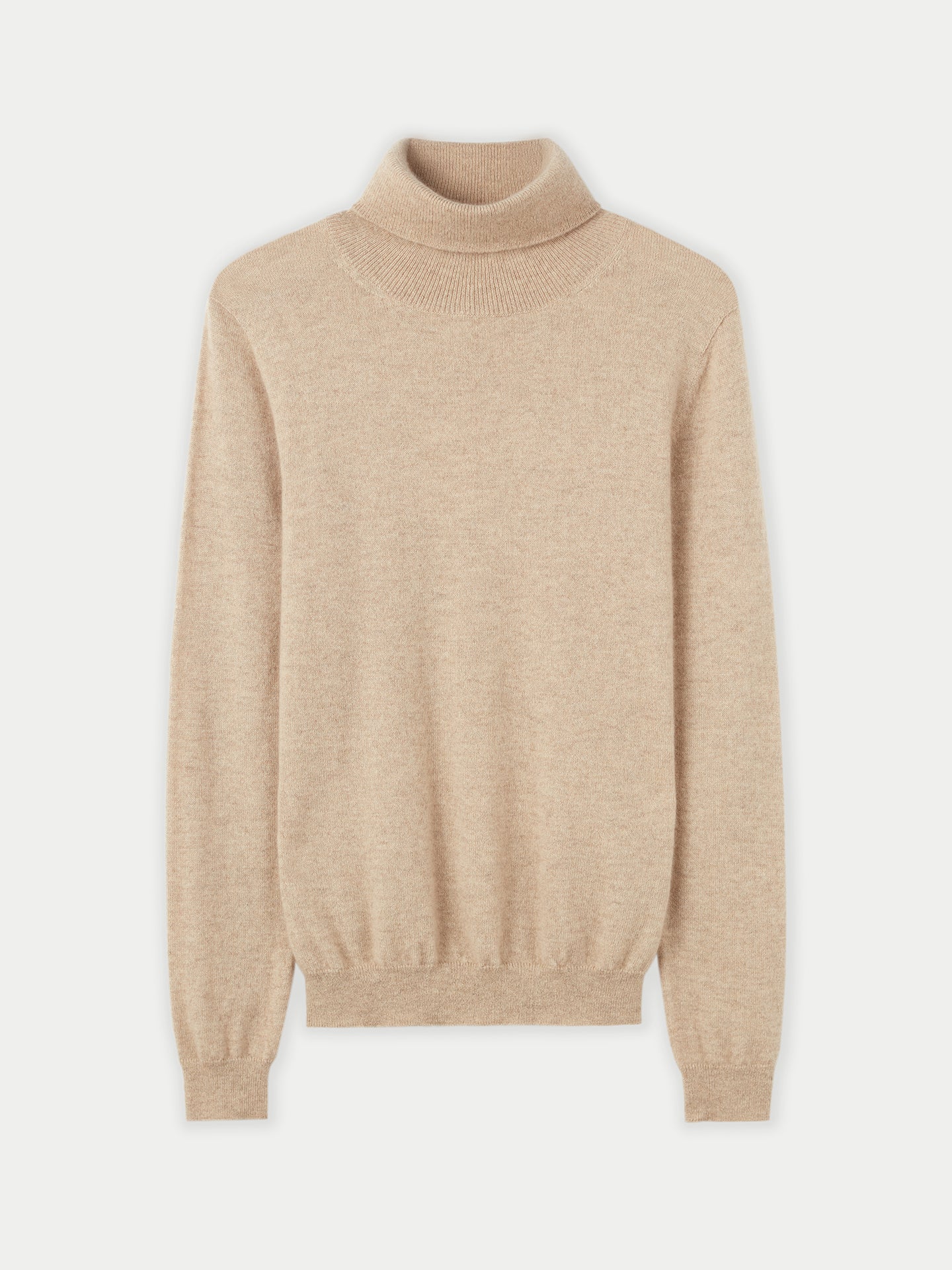 Men's Cashmere Turtle Neck Sweater Beige - Gobi Cashmere