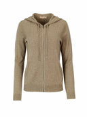 Women's Cashmere Full-Zip Hoodie Taupe - Gobi Cashmere #color_taupe