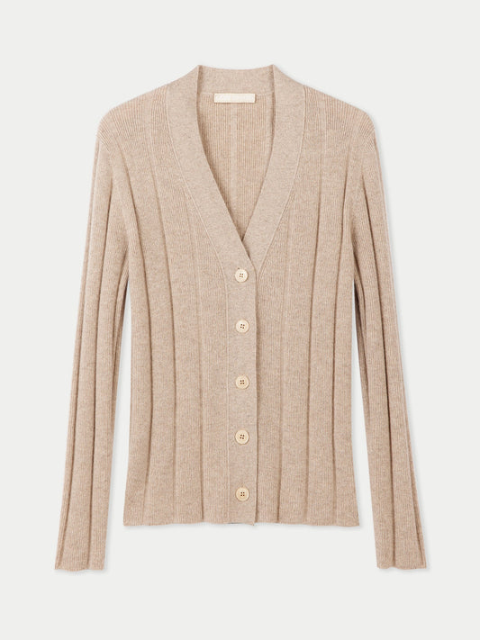 Organic Colour Button-Up Cashmere Cardigan