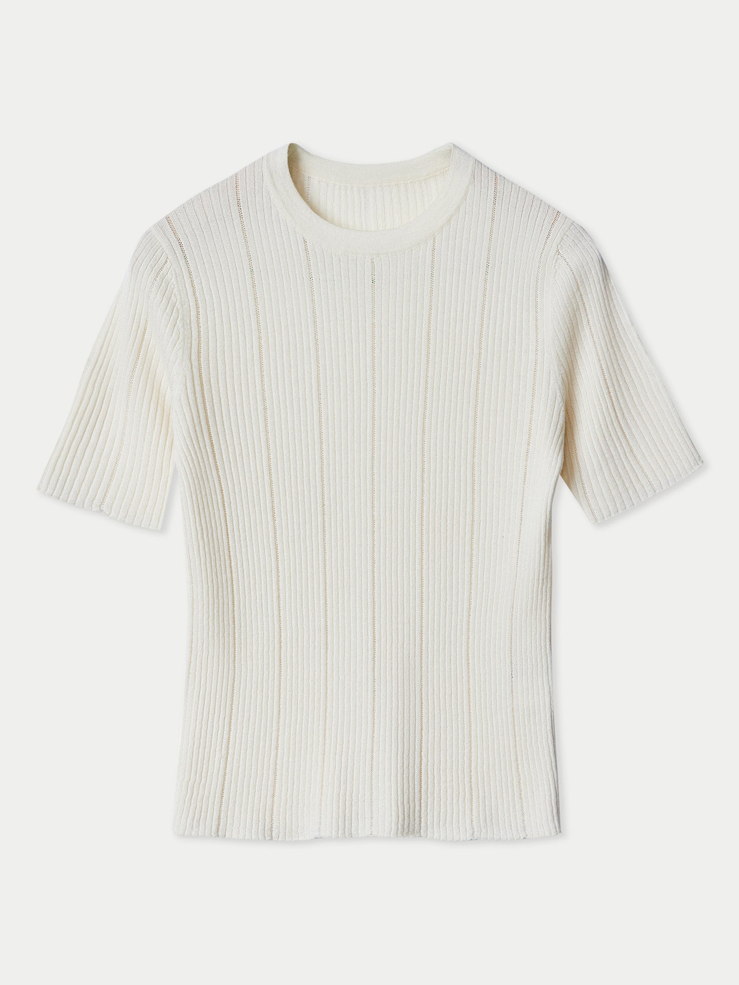 Ajour-Knit Cashmere Silk Top