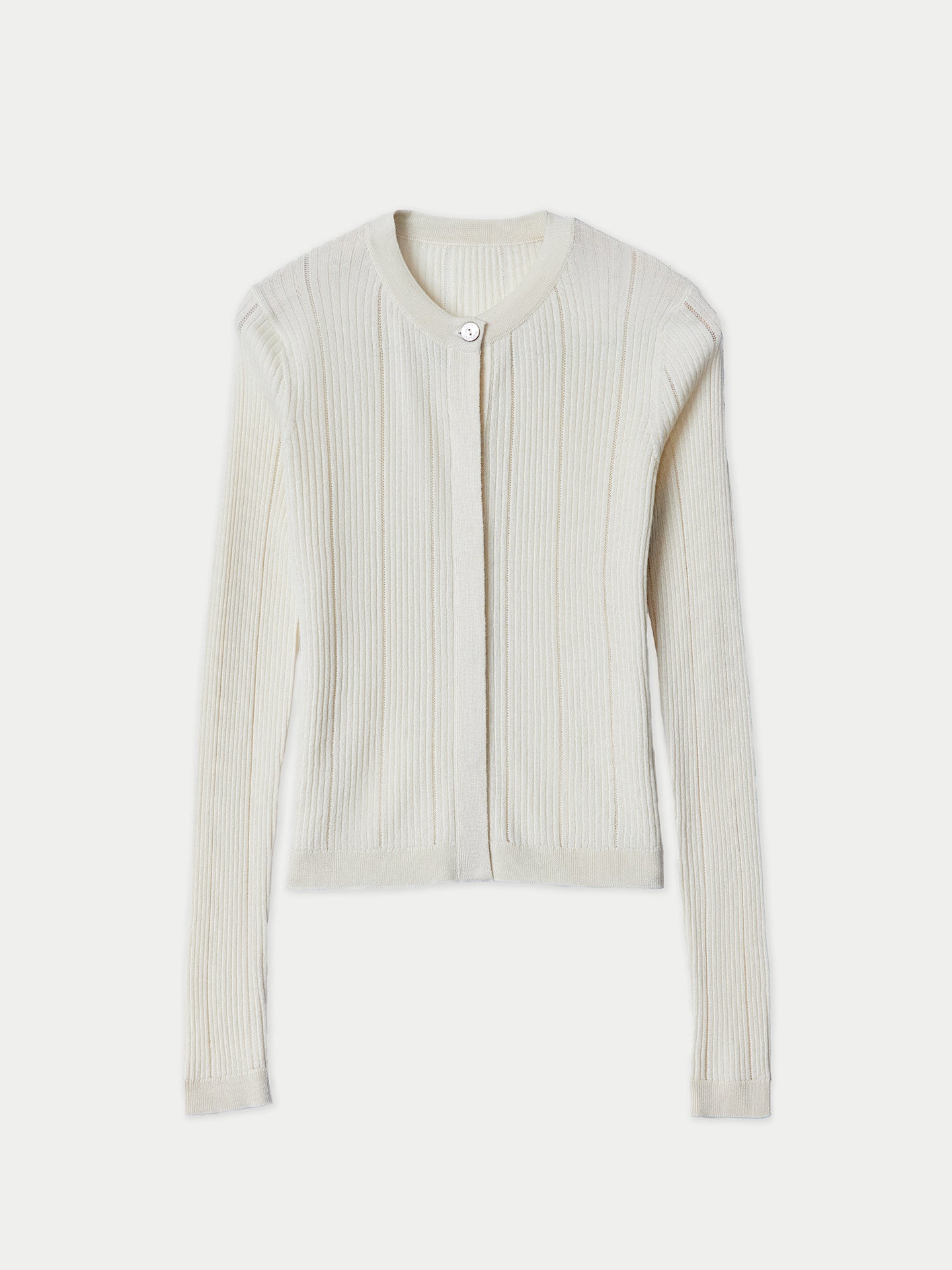 Hidden Button Cashmere Silk Cardigan