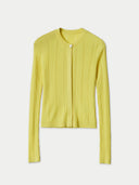 Hidden Button-Front Cashmere Silk Cardigan Blazzing Yellow - Gobi Cashmere #color_blazzing-yellow