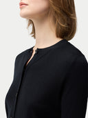 Cashmere Silk Buttoned Cardigan Black - Gobi Cashmere #color_black