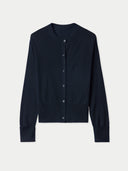 Cashmere Silk Buttoned Cardigan Black - Gobi Cashmere #color_black