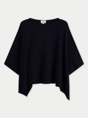 Timeless Knitted Poncho Navy Blazer - Gobi Cashmere