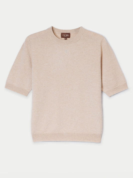Organic Colour Short-Sleeve Cashmere Jumper