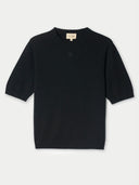 Women's Short-Sleeve Cashmere Jumper Black | GOBI UK
