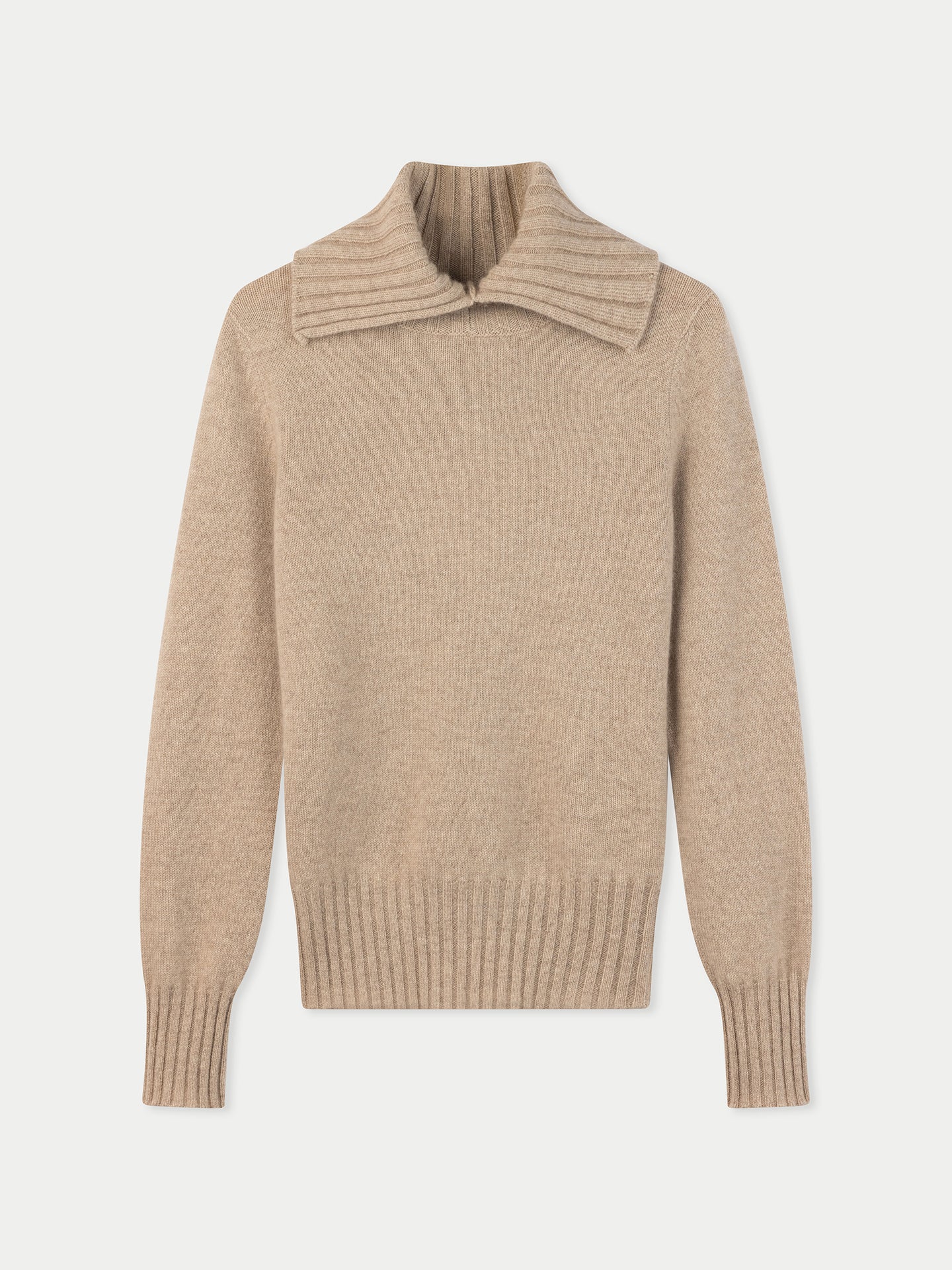 Organic Colour Fold-Over Turtleneck Cashmere Jumper