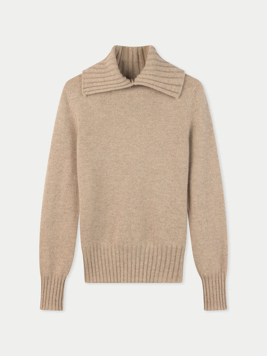Organic Colour Fold-Over Turtleneck Cashmere Jumper