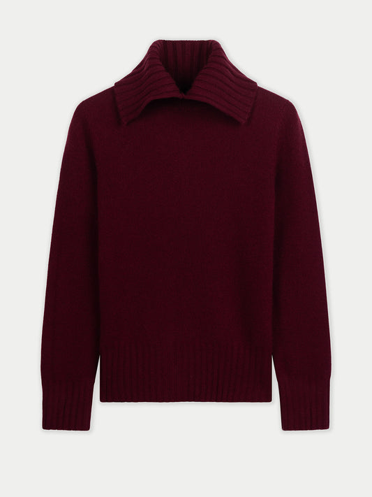Fold-Over Turtleneck Cashmere Jumper