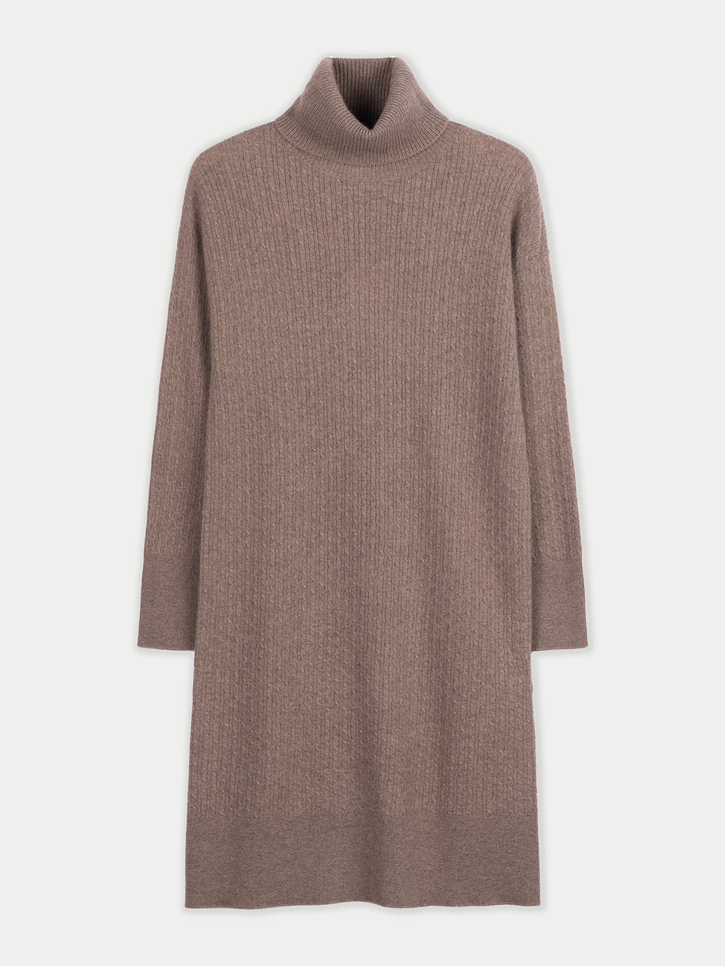 Organic Colour Seamless Turtleneck Cashmere Dress