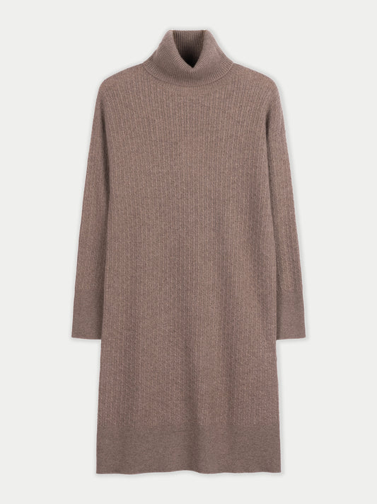 Organic Colour Seamless Turtleneck Cashmere Dress
