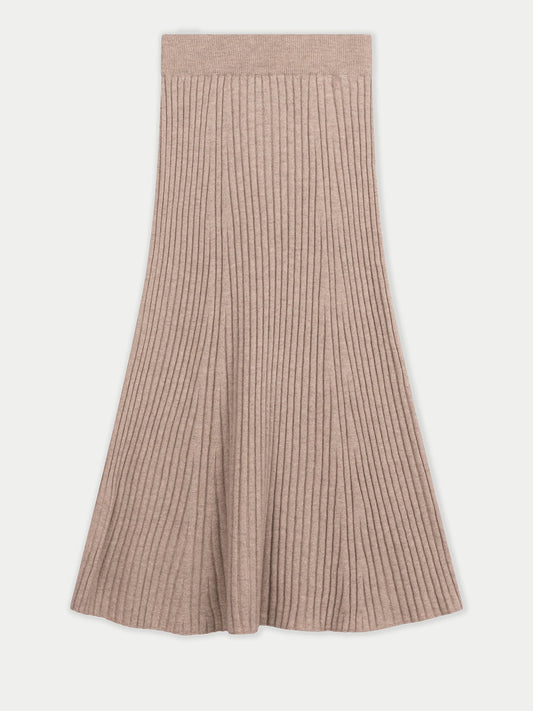 Organic Colour Calf-Length Cashmere Skirt