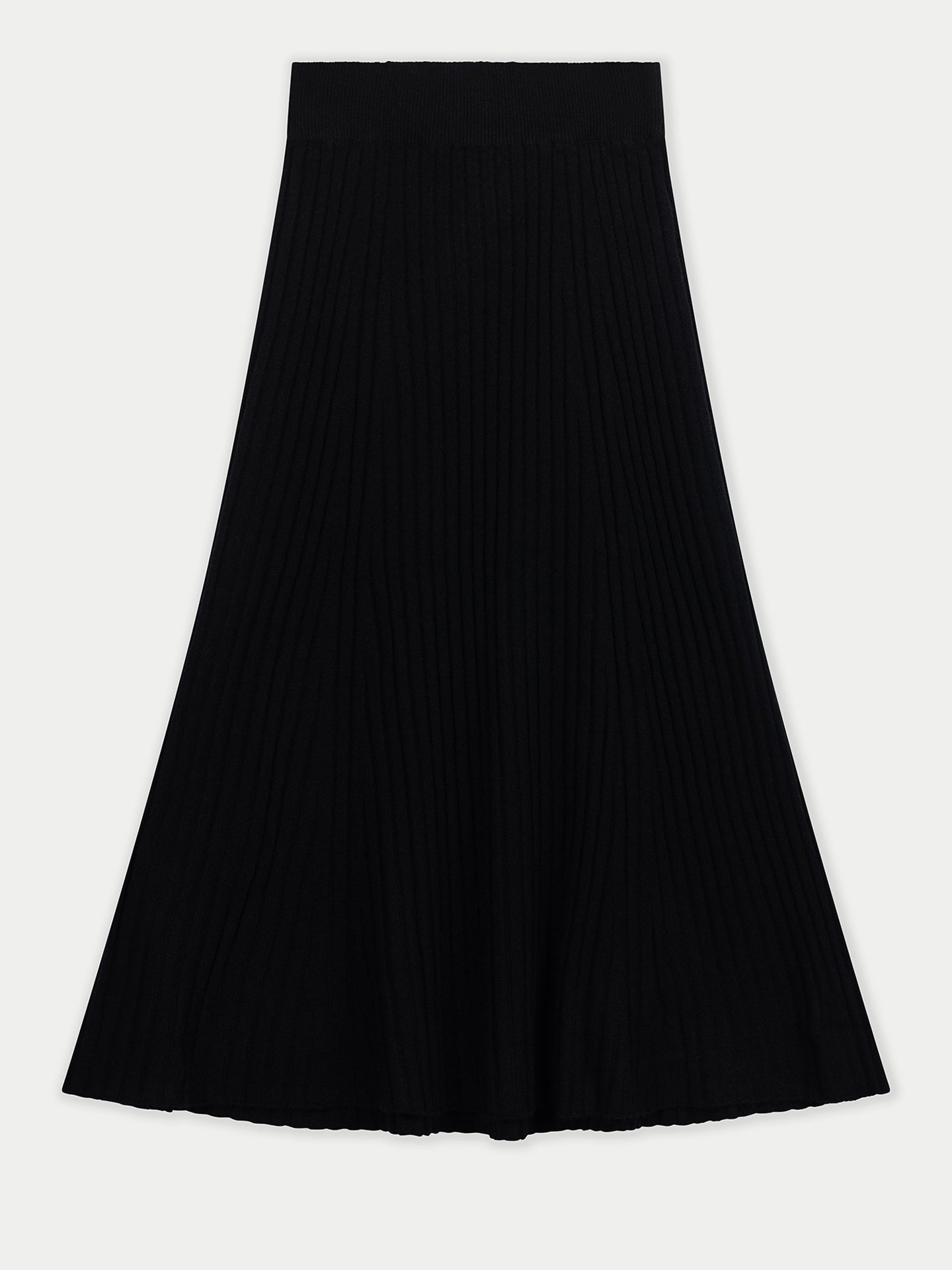 Calf-Length Cashmere Skirt