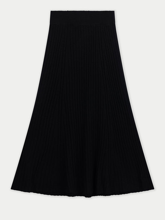 Calf-Length Cashmere Skirt