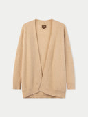 Organic Colour Ajour Knit Open-Front Cashmere Cardigan Beige - Gobi Cashmere #color_beige