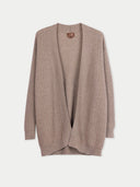Organic Colour Ajour Knit Open-Front Cashmere Cardigan Taupe - Gobi Cashmere #color_taupe