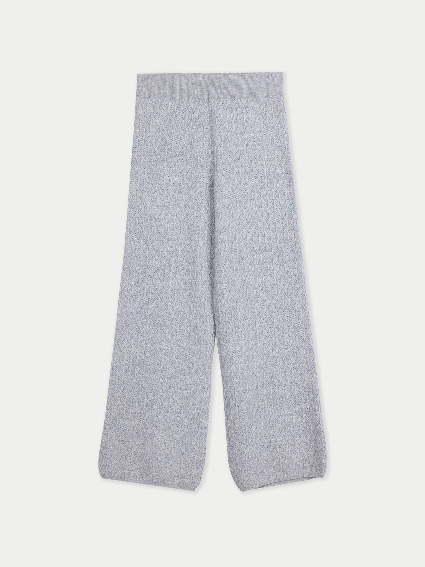 Wide-Leg Ajour Knit Cashmere Trousers