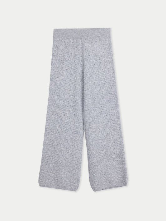 Wide-Leg Ajour Knit Cashmere Trousers