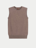 Timeless Organic Cashmere Crewneck Vest Taupe - Gobi Cashmere #color_taupe