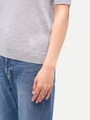 Cashmere Silk Shirt with High Neck Vapor Blue - Gobi Cashmere #color_urban-gray