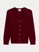 Timeless Cashmere V-Neck Cardigan Bordeaux - Gobi Cashmere
