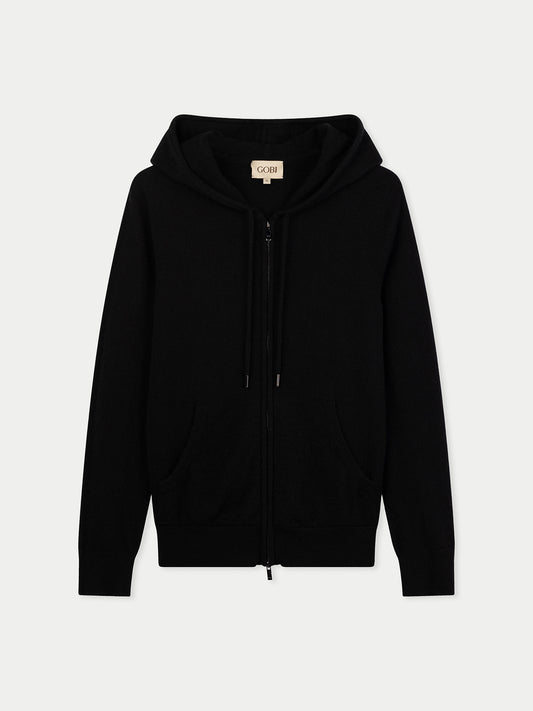 Woman Zipper Hoodie with Smiley Pocket