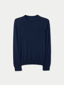 Women C-Neck  Cashmere Jumper Mood Indigo - Gobi Cashmere
