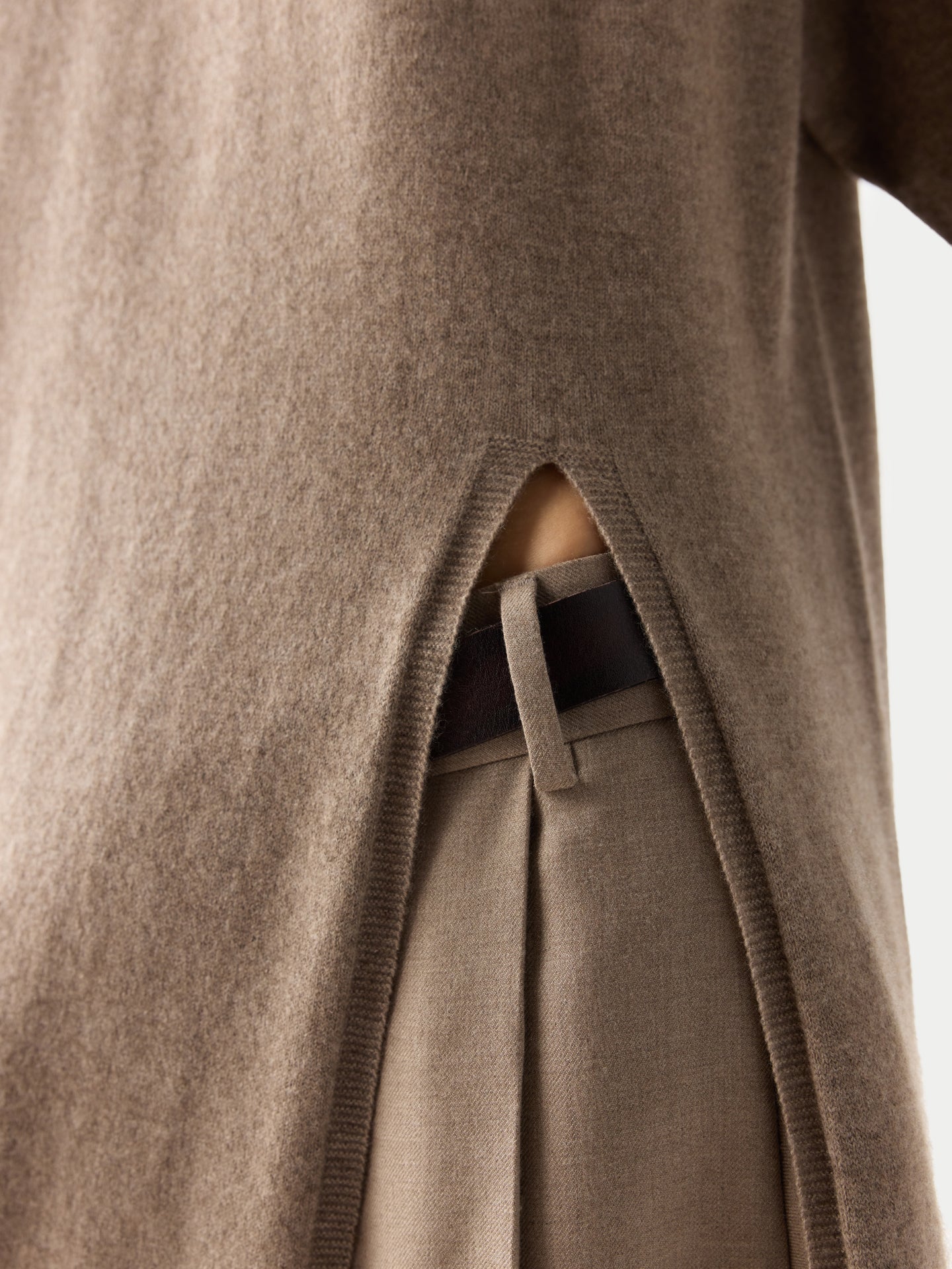 Organic Colour Cashmere Turtleneck Jumper Dress