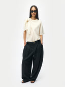  Bow-Tie Cashmere T-shirt White | GOBI UK