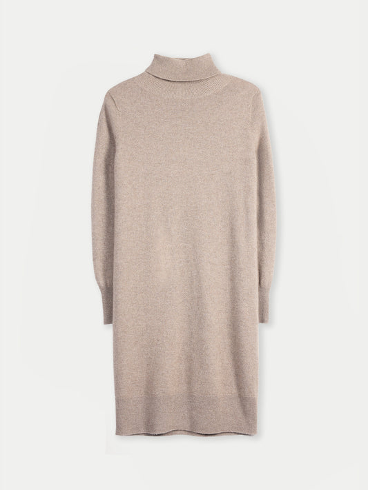 Organic Colour Cashmere Turtleneck Jumper Dress