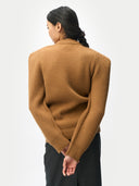 Sculpted-Shoulder Cashmere Jumper | GOBI UK #color_camel