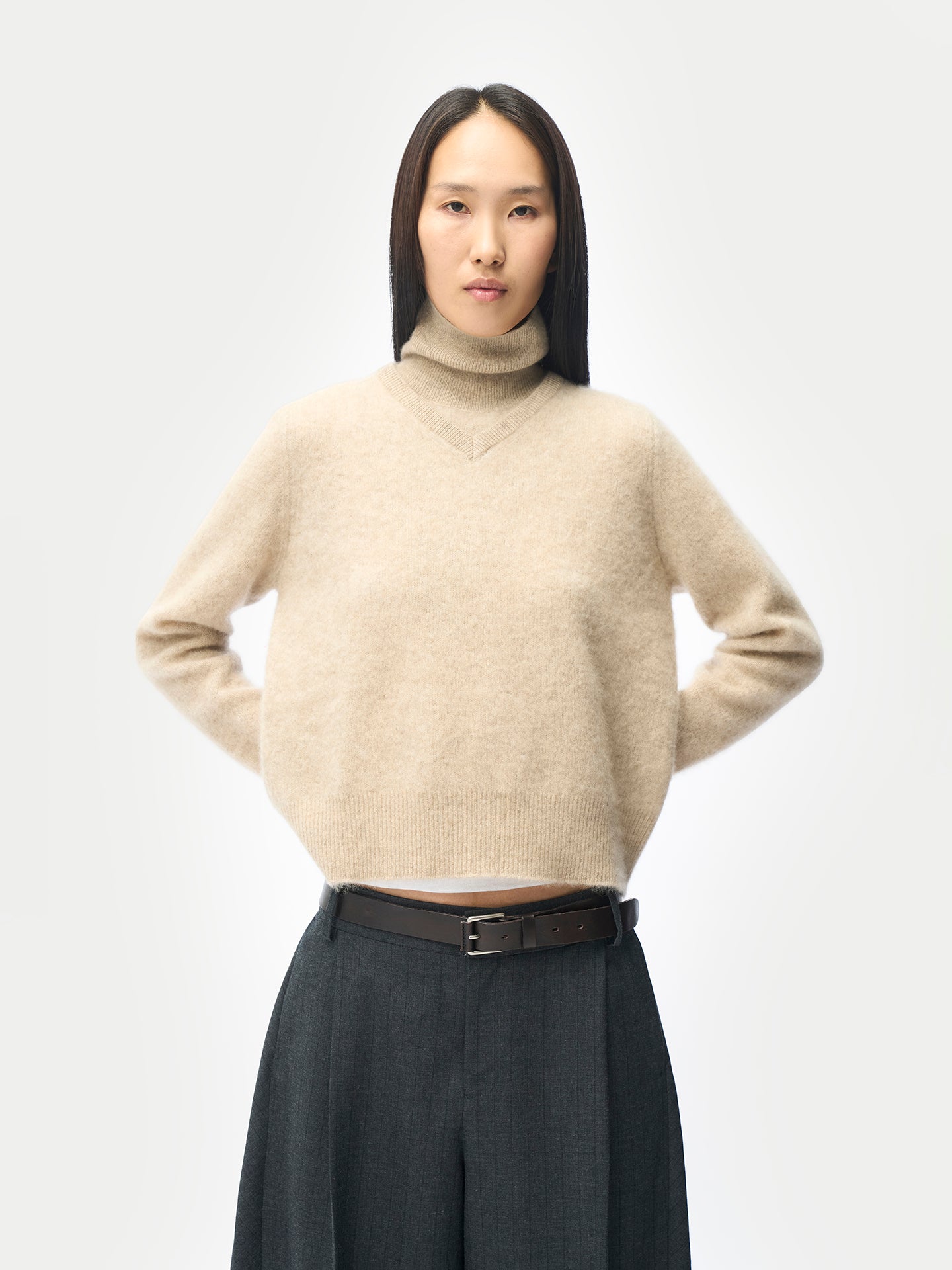 Dual-Collar Cashmere Jumper