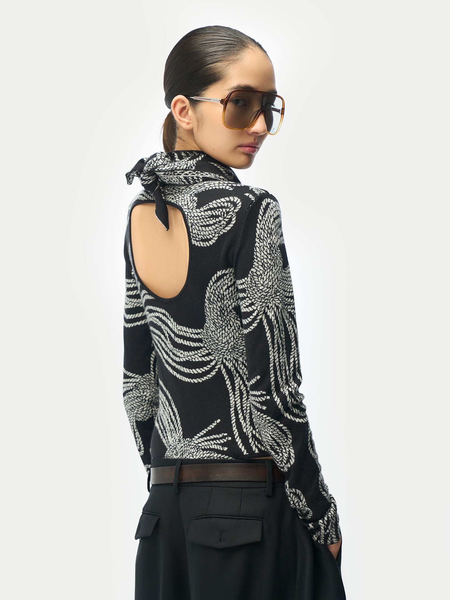 Rope Knot Print Cashmere Silk Jumper