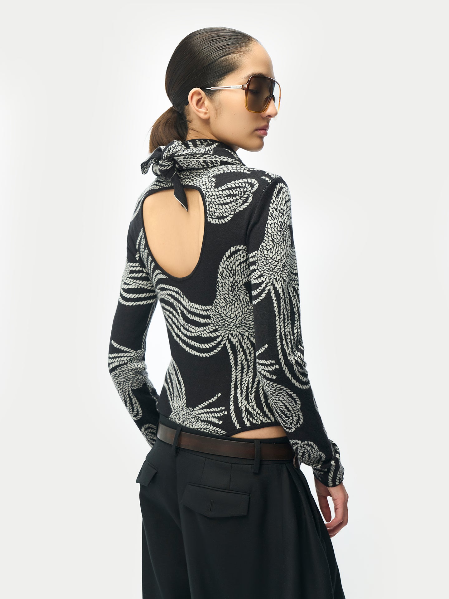 Rope Knot Print Cashmere Silk Jumper