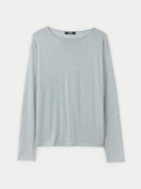Women's Silk Cashmere Boat Neck Sweater Green - Gobi Cashmere #color_abyss