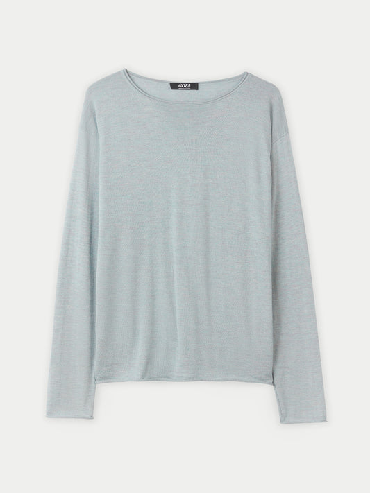 Silk Cashmere Boat Neck Sweater Abyss - Gobi Cashmere