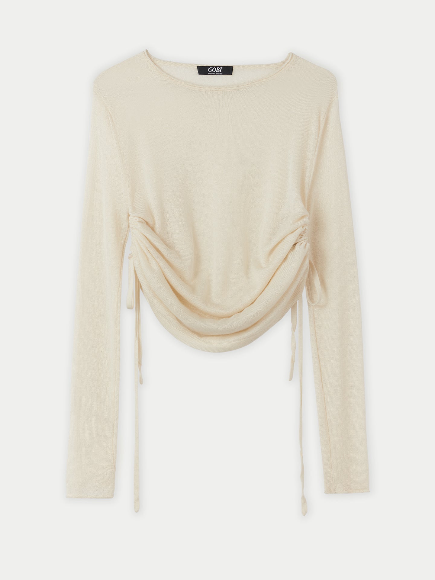 Women's Silk Cashmere Boat Neck Marshmallow - Gobi Cashmere