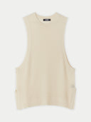 Women's Silk Cashmere Ajour Knitted Top White - Gobi Cashmere #color_marshmallow