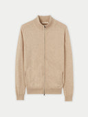 Women's Cashmere Zip Cardigan Warm Grey - Gobi Cashmere #color_warm-grey